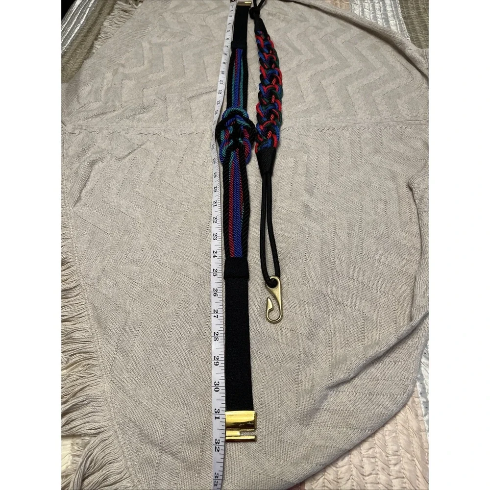 Vintage STRETCH MULTI COLOR ROPE CORDS BELT 2 Piece/ Sizes Hippie ☮️🌈🕺 Unisex?